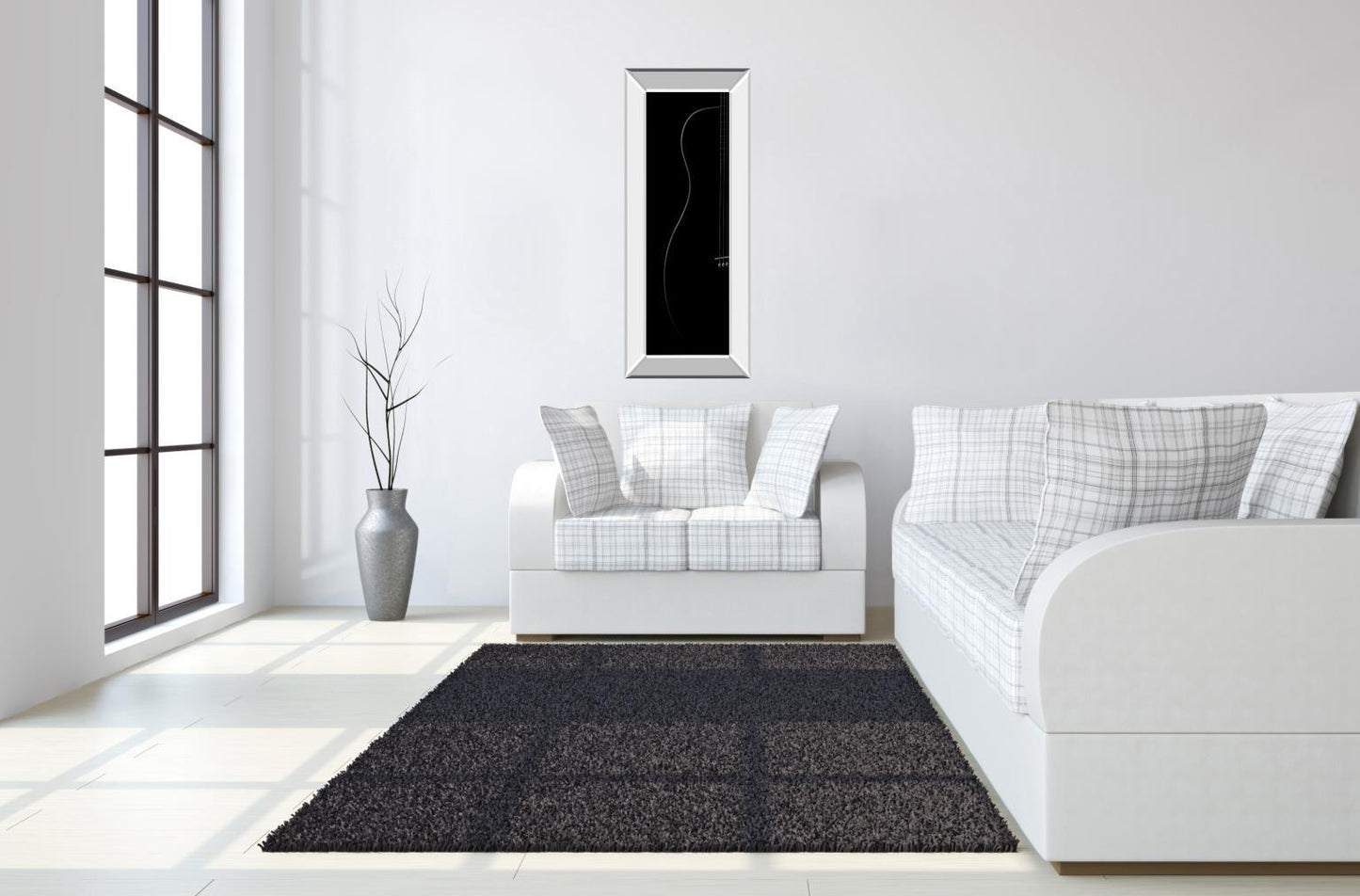 Curves-jonas By 1x - Mirrored Frame Wall Art - Black Classy Art