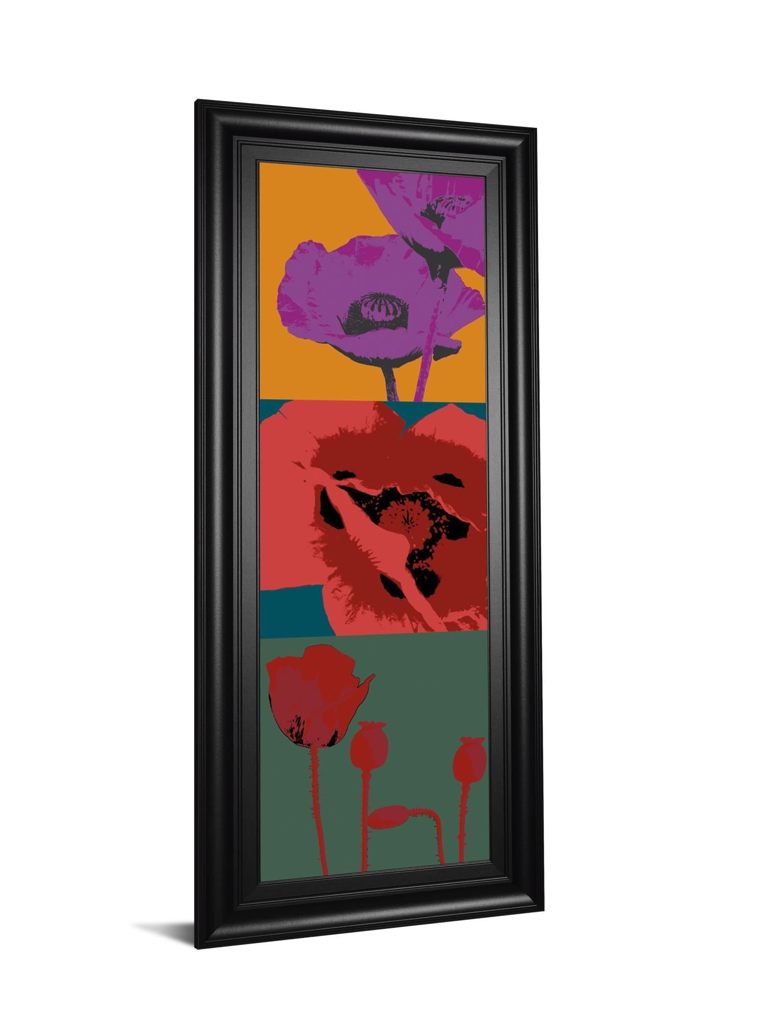 Pop Poppies By Li-legger - Wall Art Wide 3 Inch Frame - Red Classy Art