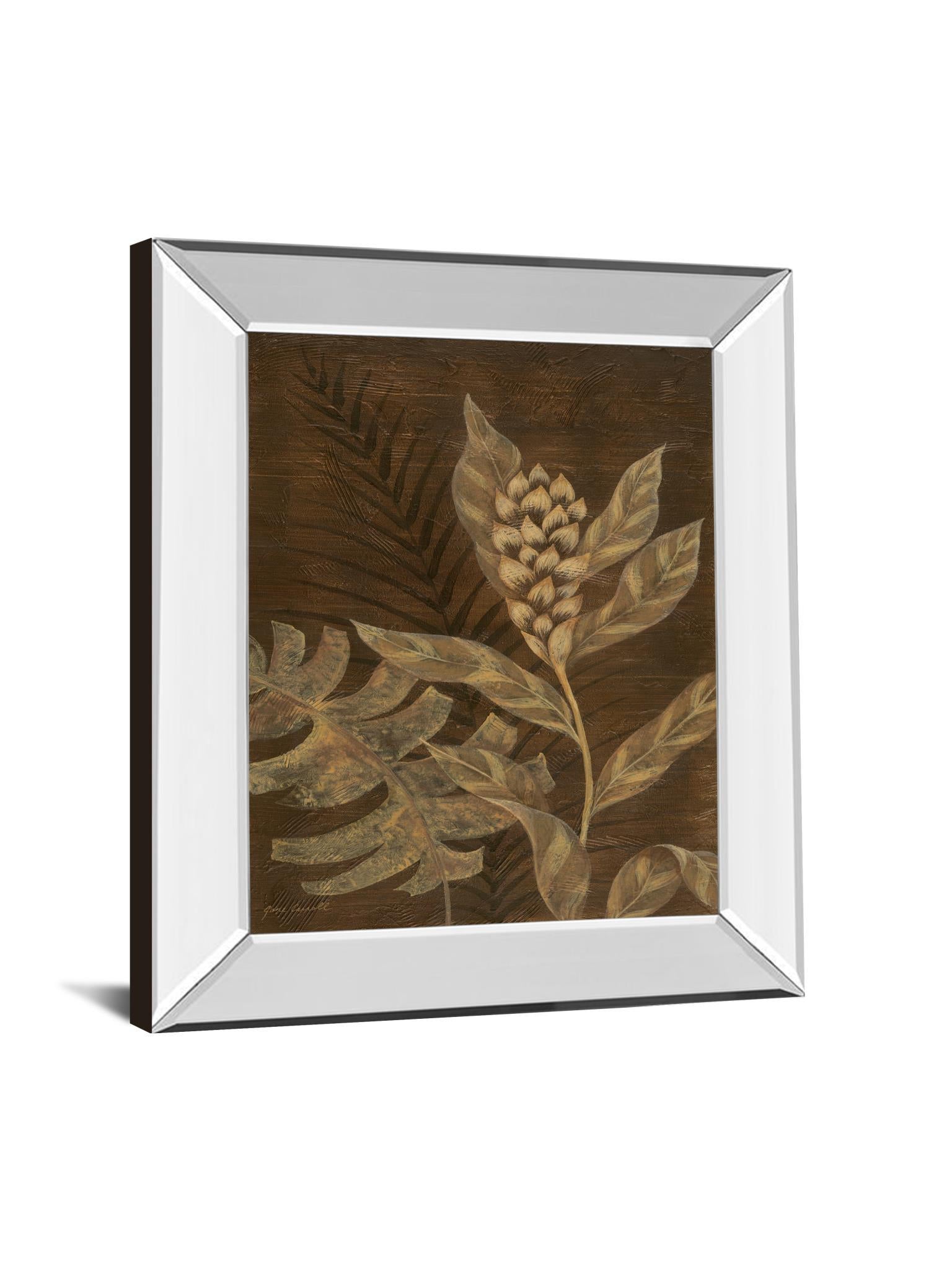 Tropical Night Il By Jane Carroll - Mirror Framed Print Wall Art - Dark Brown Classy Art