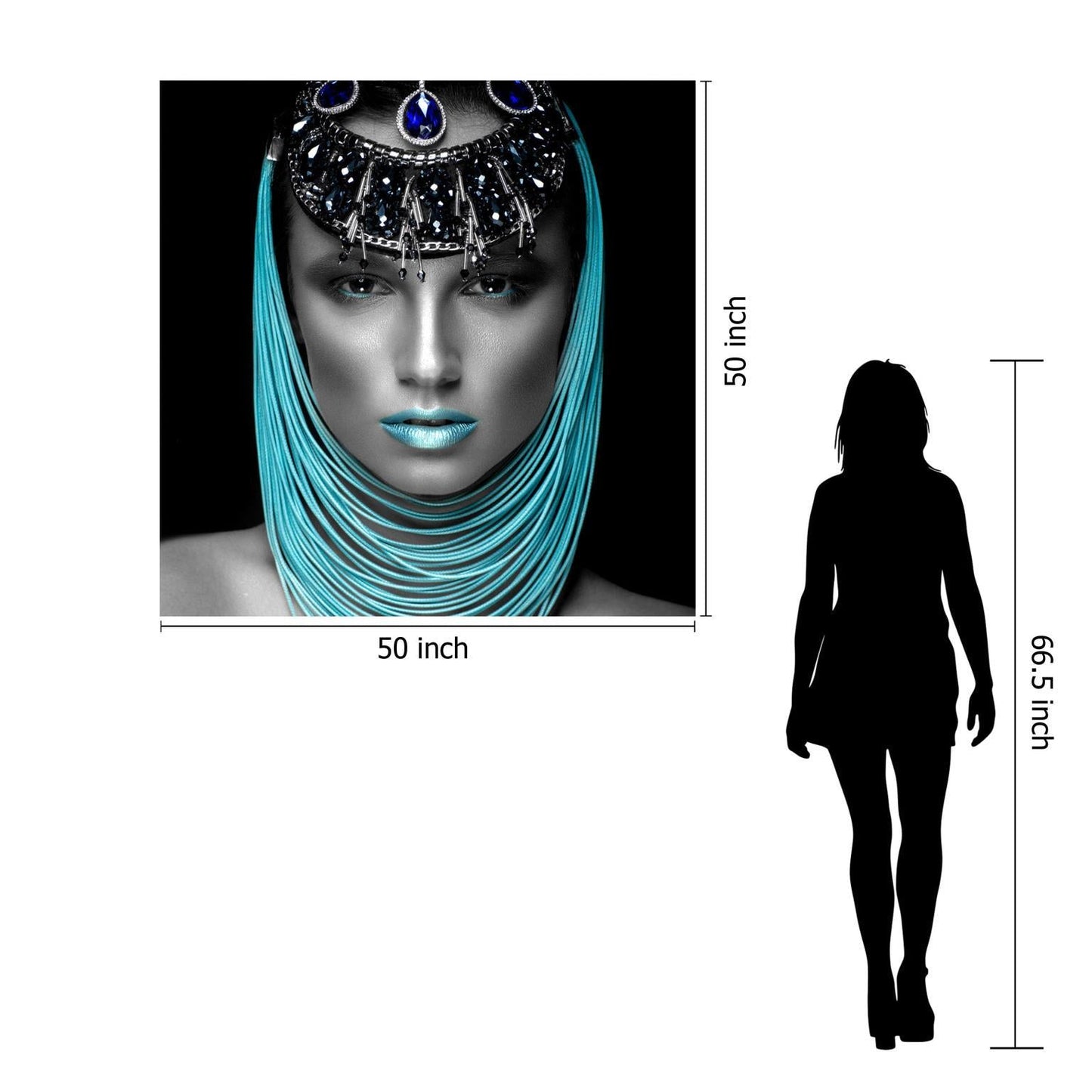 Temp Glass With Foil - Lady Pharaoh - Blue Classy Art