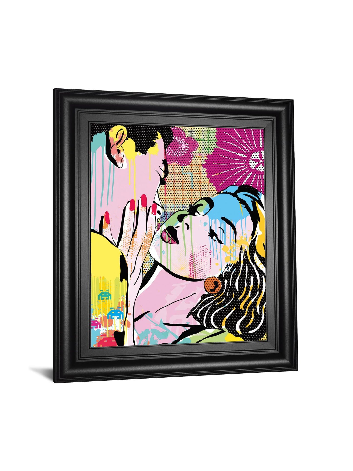 Midnight Kiss By Tom Frazier - Framed Print Wall Art - Pink Classy Art