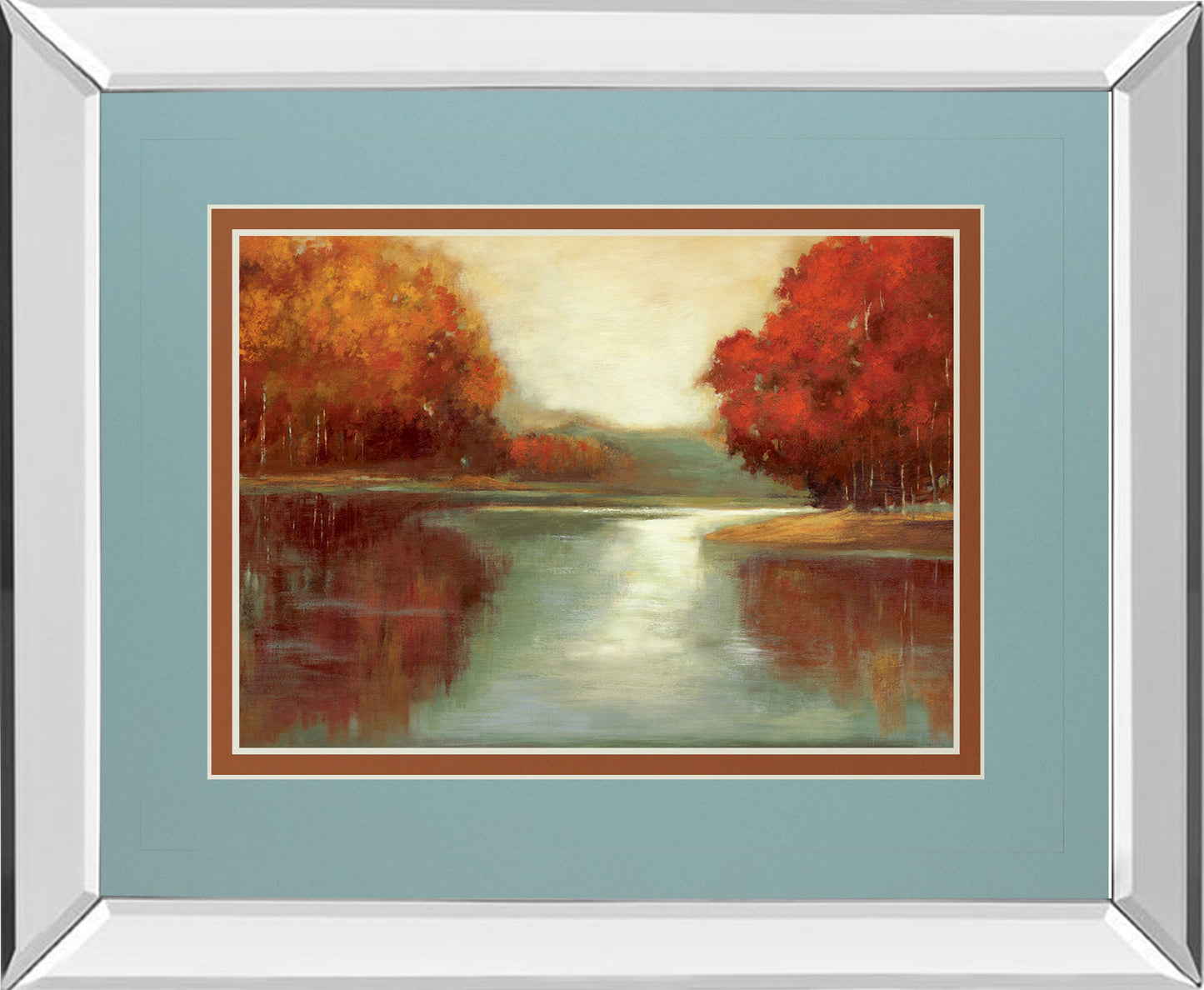 Vanilla Sky By Asia Jensen - Mirror Framed Print Wall Art - Red Classy Art