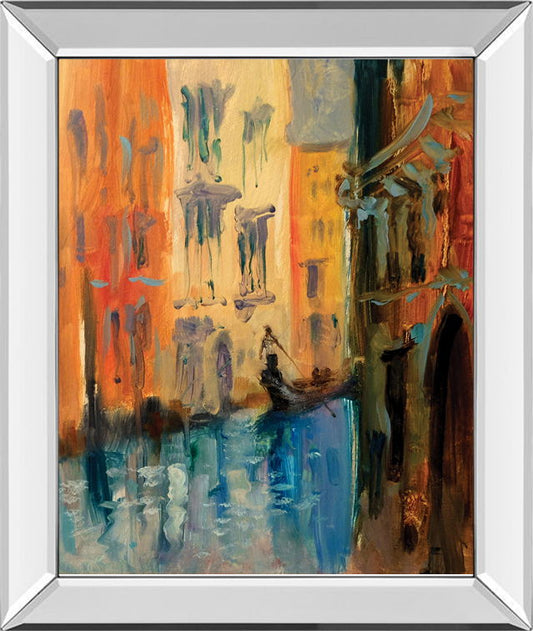 Venice I By Anne Farrall Doyle - Mirror Framed Print Wall Art - Orange Classy Art