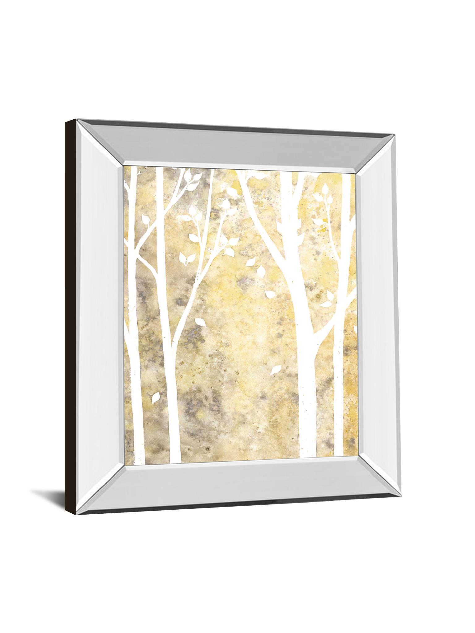 Simple State I By Debbie Banks - Mirror Framed Print Wall Art - Yellow Classy Art