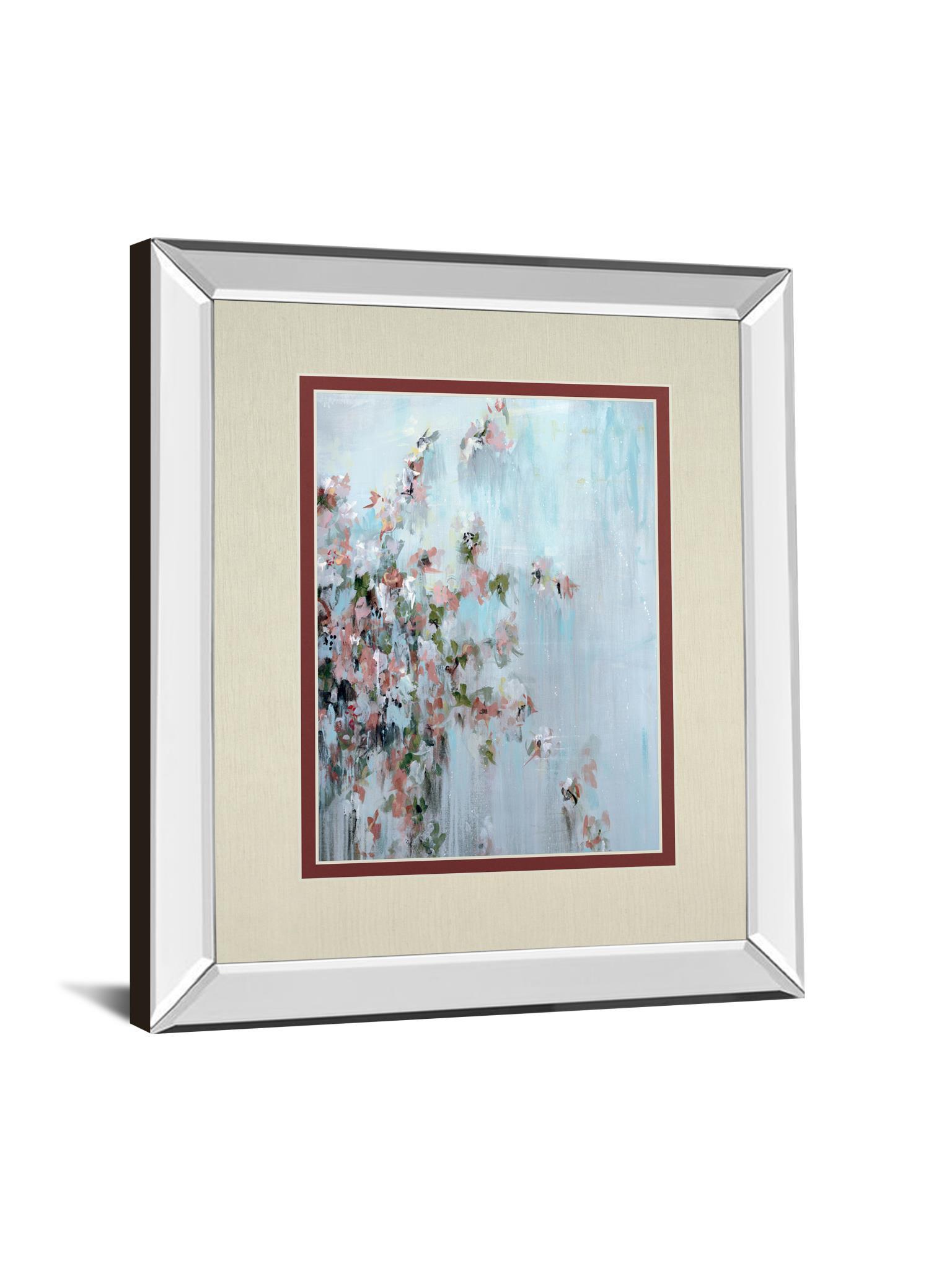 Wilting Away By Macy Cole - Mirror Framed Print Wall Art - Blue Classy Art