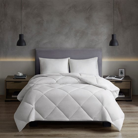 Oversized Down Alt Comforter with HeiQ Smart Temp Treatment White Twin XL Olliix.com