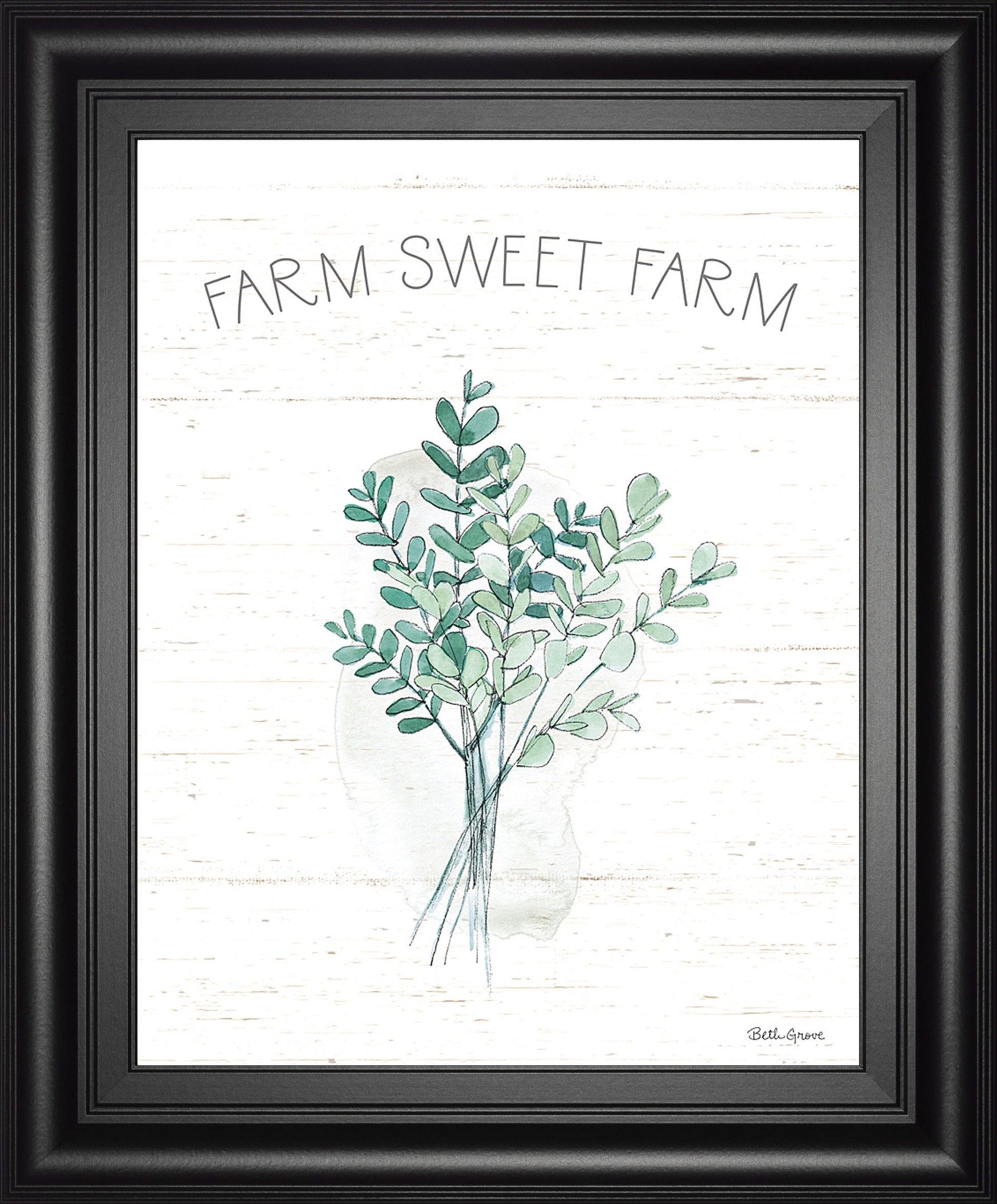 Farmhouse Cotton V By Beth Grove - Framed Print Wall Art - White Classy Art