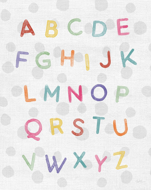 Watercolor Alphabet By Natalie Carpentieri - Pearl Silver Classy Art