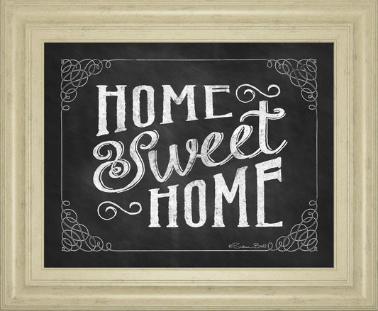 Home Sweet Home By Susan Ball - Framed Print Wall Art - White Classy Art