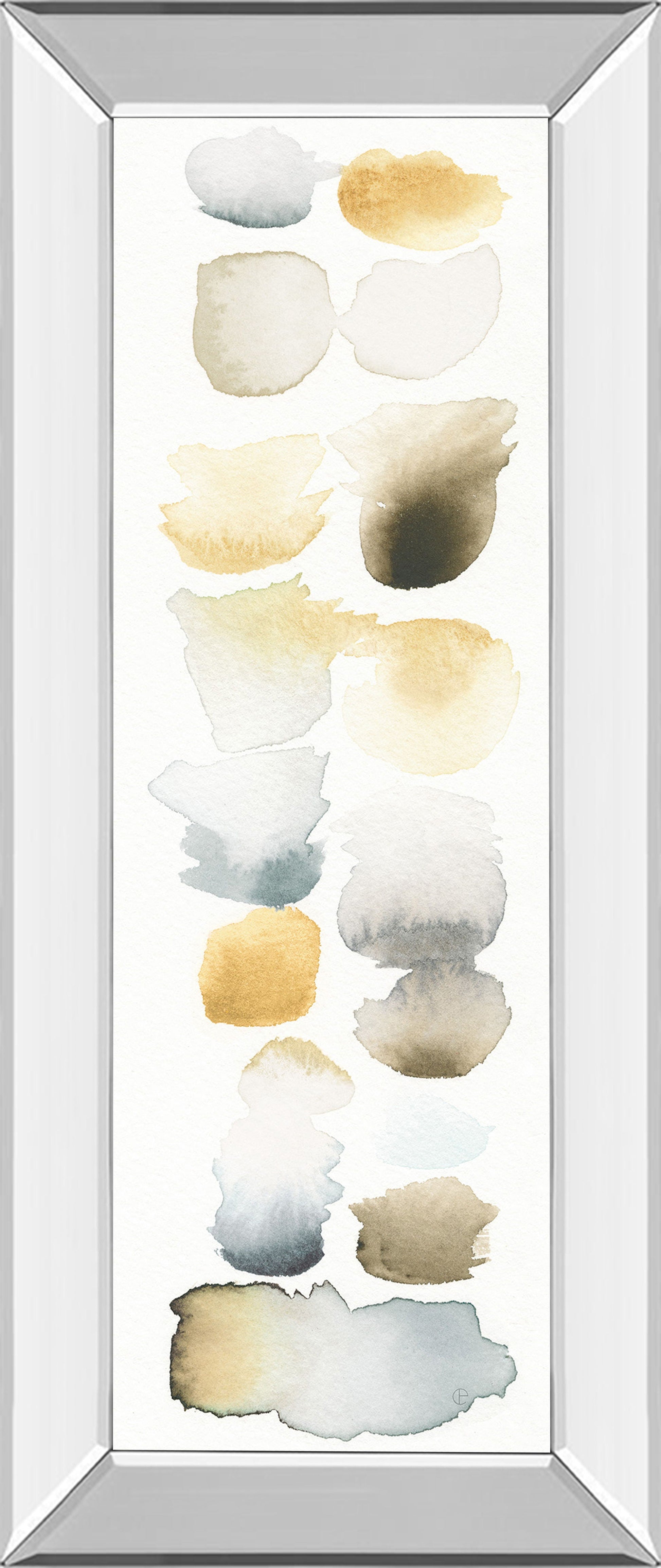 Watercolor Swatch Panel Il By Elyse De Neige - Mirror Framed Print Wall Art - White Classy Art