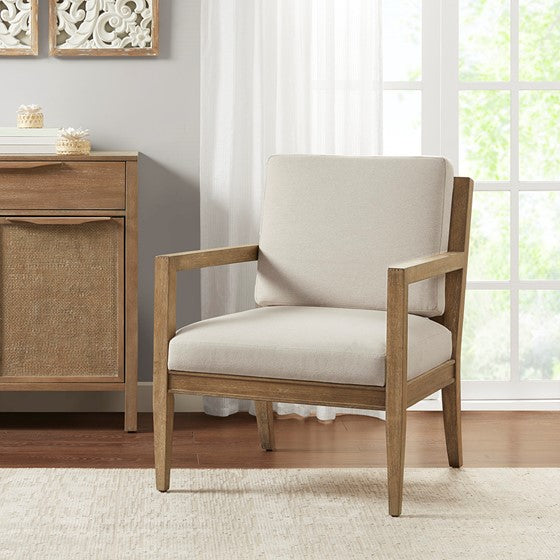 Upholstered Accent Armchair Ivory Olliix.com