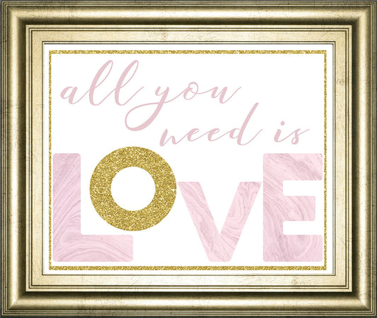 22x26 All You Need is Love By Amanda Murray - Pink Classy Art