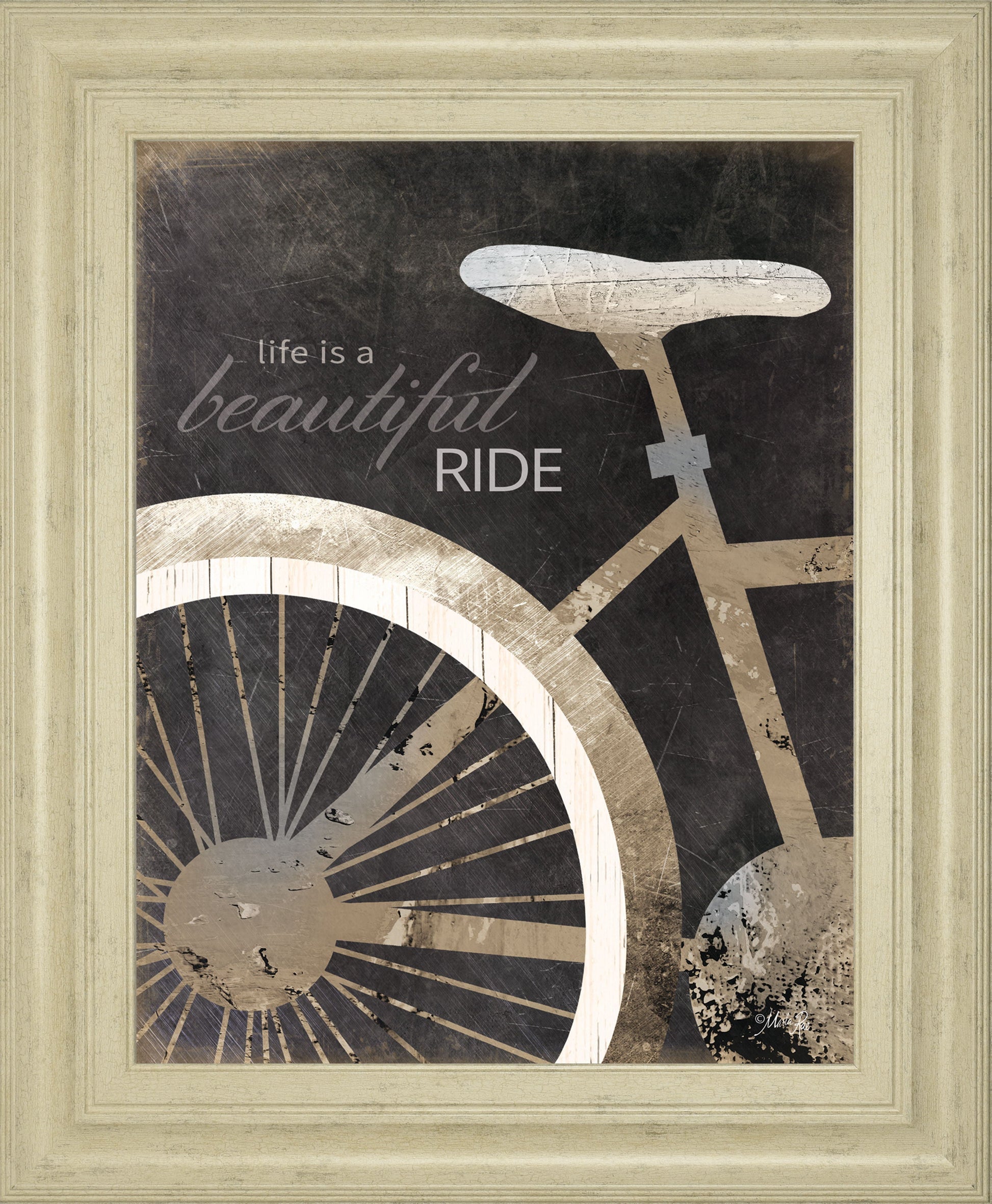 Life Is A Beautiful Ride By Marla Rae - Framed Print Wall Art - Dark Gray Classy Art