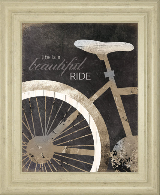 Life Is A Beautiful Ride By Marla Rae - Framed Print Wall Art - Dark Gray Classy Art