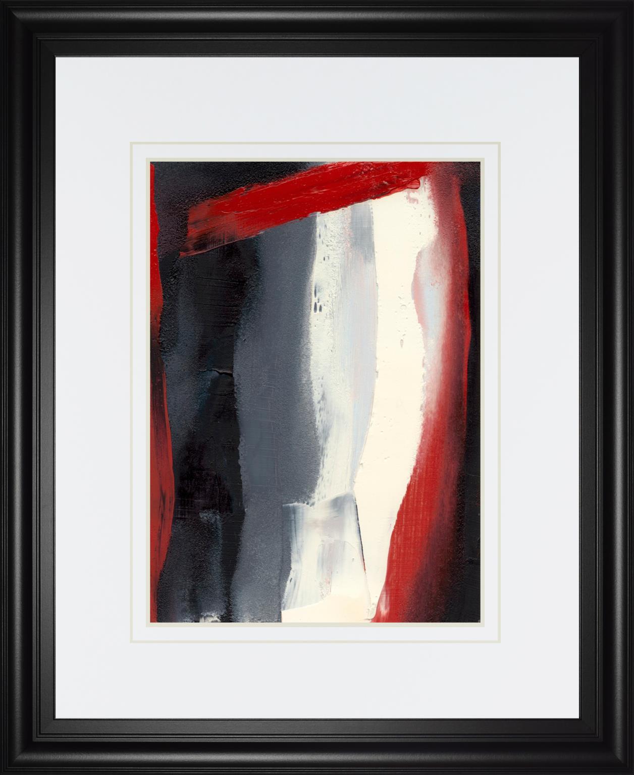 34x40 Red Streak II By Sharon Gordon - Dark Gray Classy Art