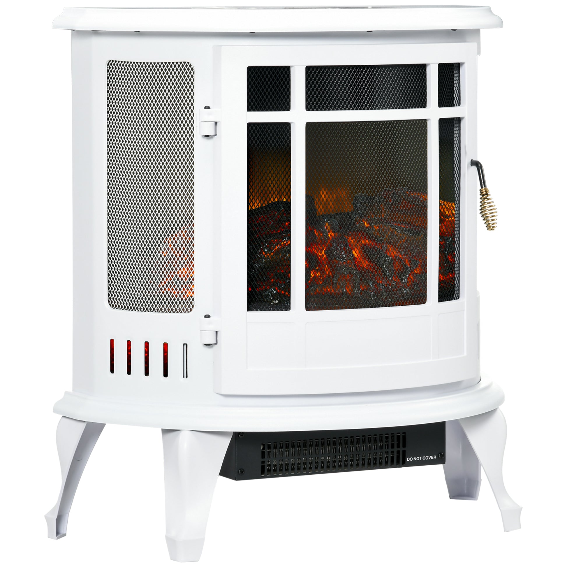 22" Electric Fireplace Stove, Freestanding Electric Fire Place Heater with Realistic LED Flame, Adjustable Temperature, 1500W, White House to Home Furnishings LLC