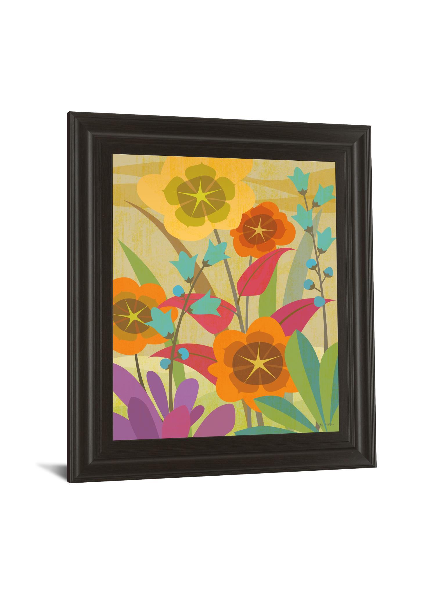 Flowerbed By Cary Phillips - Framed Print Wall Art - Orange Classy Art