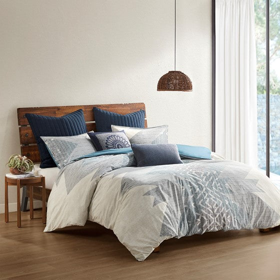 3 Piece Duvet Cover Mini Set Blue Full/Queen Olliix.com