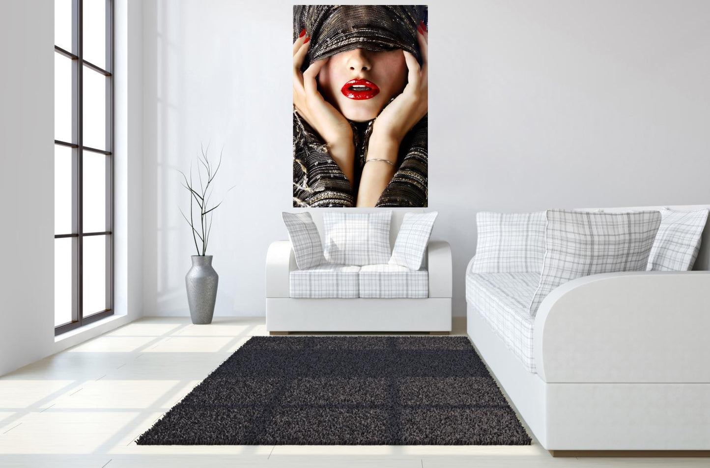 Tempered Glass With Foil - Red Lip Shaw - Beige Classy Art