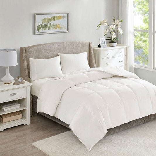 Oversized 100% Cotton Down Comforter White Twin Olliix.com