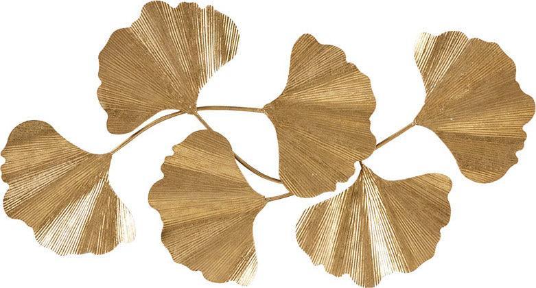 Faye Gold Foil Ginkgo Leaf Wall Art Gold Olliix.com