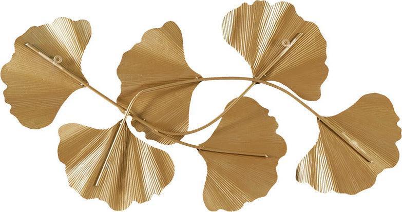 Faye Gold Foil Ginkgo Leaf Wall Art Gold Olliix.com