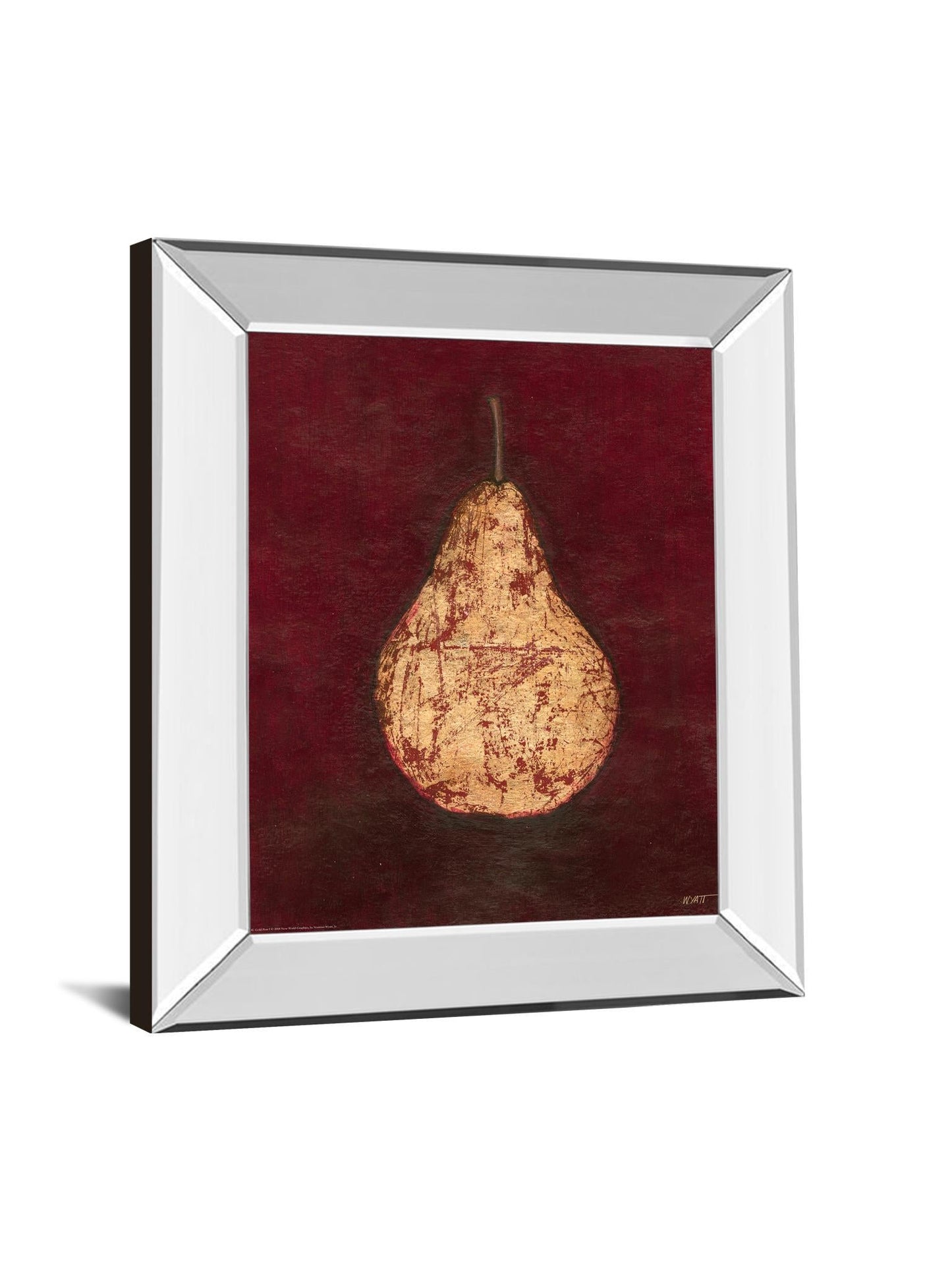 Gold Pear By Norman Wyatt, Jr. - Mirror Framed Print Wall Art - Red Classy Art