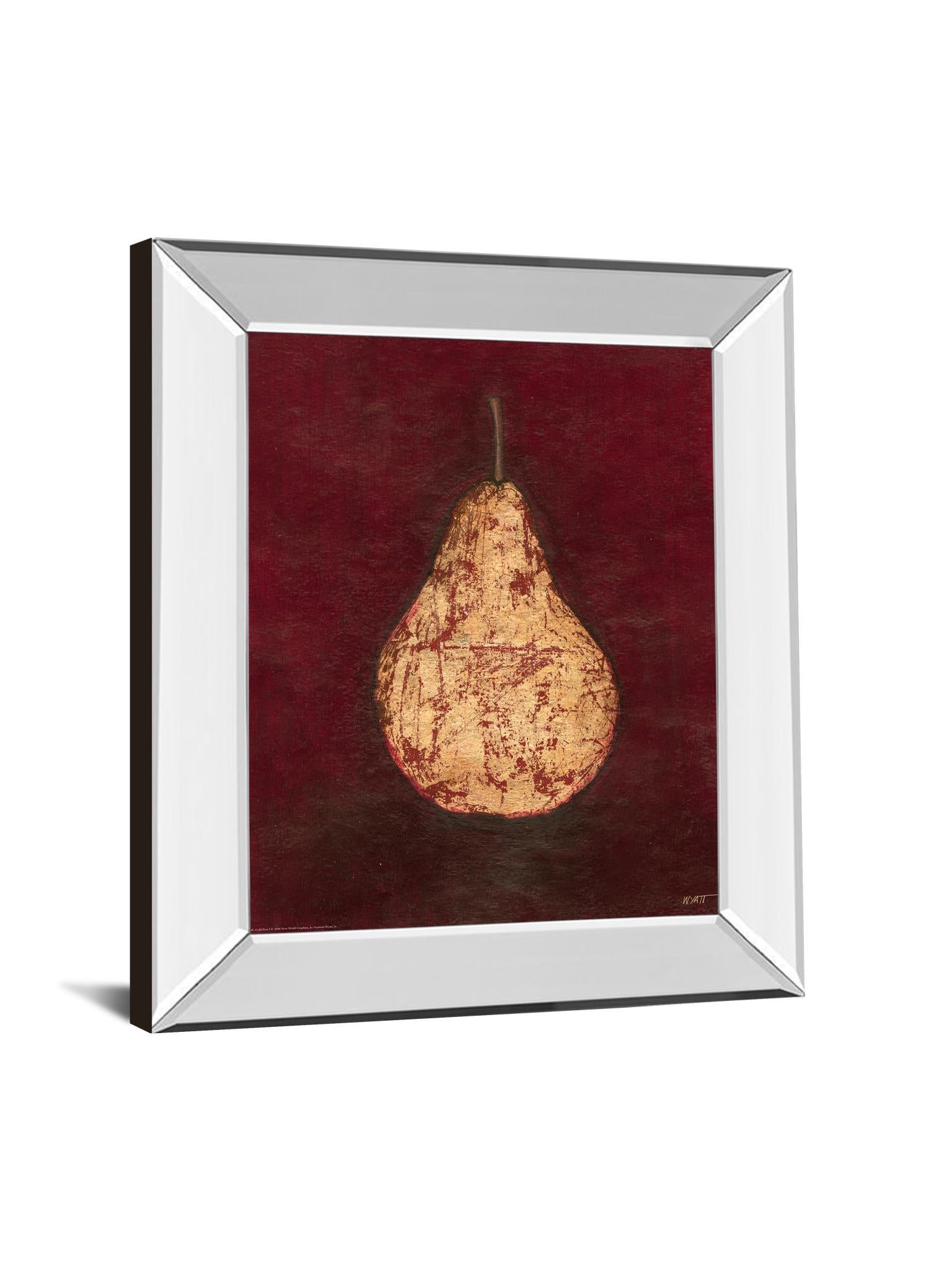 Gold Pear By Norman Wyatt, Jr. - Mirror Framed Print Wall Art - Red Classy Art