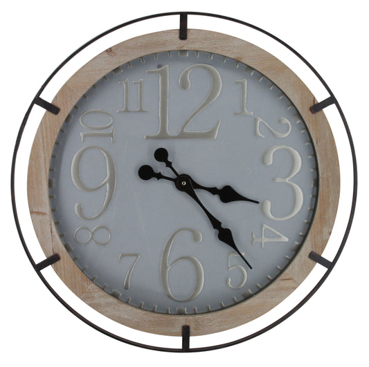 Wood Wall Clock - Pearl Silver Classy Art