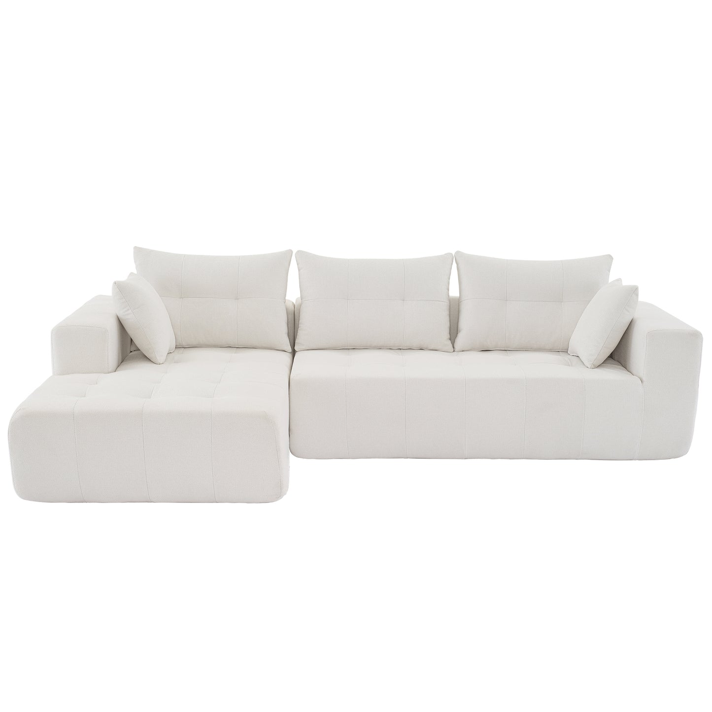 110*69" Modular Sectional Living Room Sofa Set, Modern Minimalist Style Couch, Installation-free sofa, Upholstered Sleeper Sofa for Living Room, Bedroom, Salon, 2 PC Free Combination, L-Shape, Linen House to Home Furnishings LLC