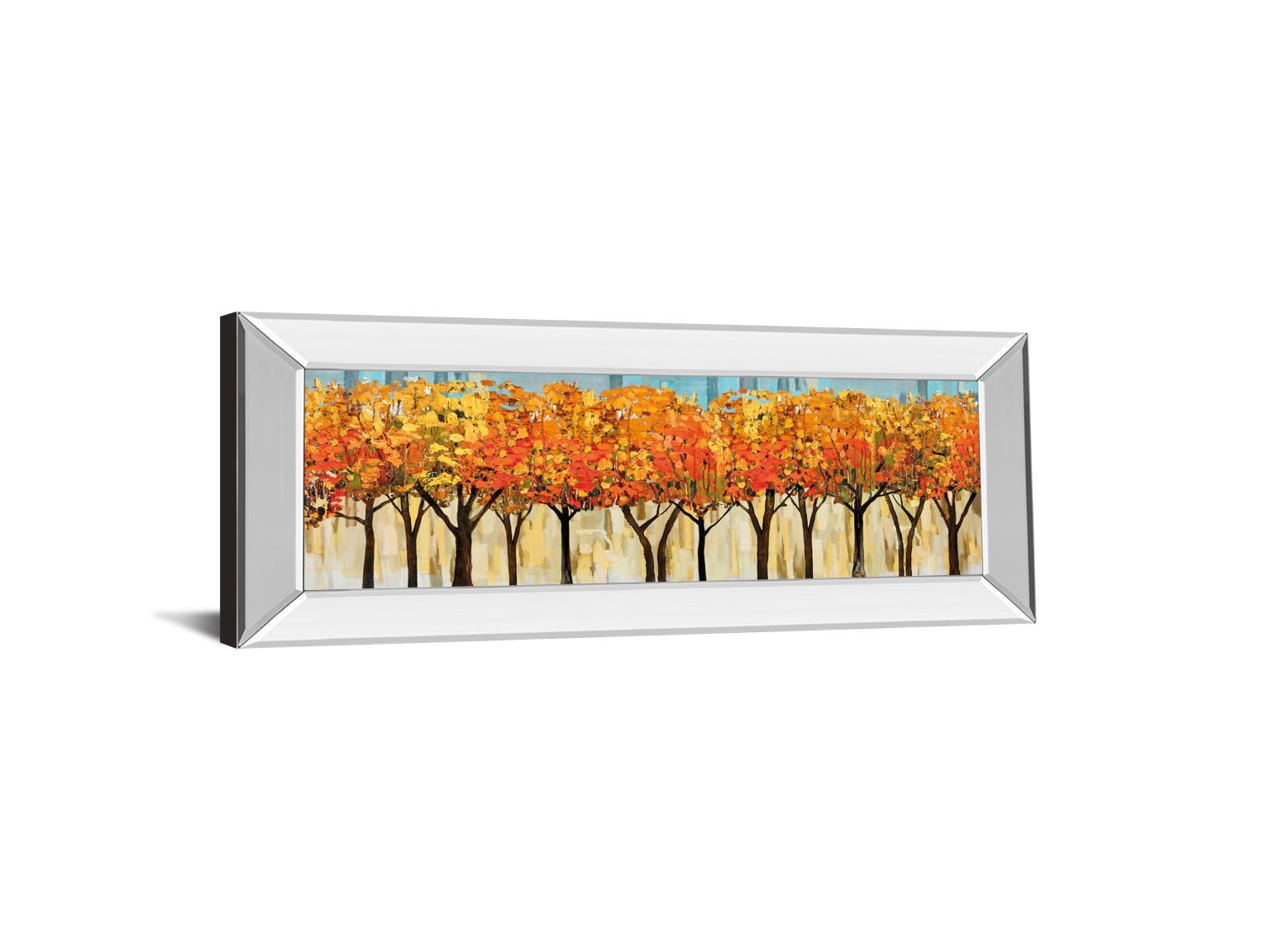 Avenue By Mark Chandon - Mirror Framed Print Wall Art - Orange Classy Art