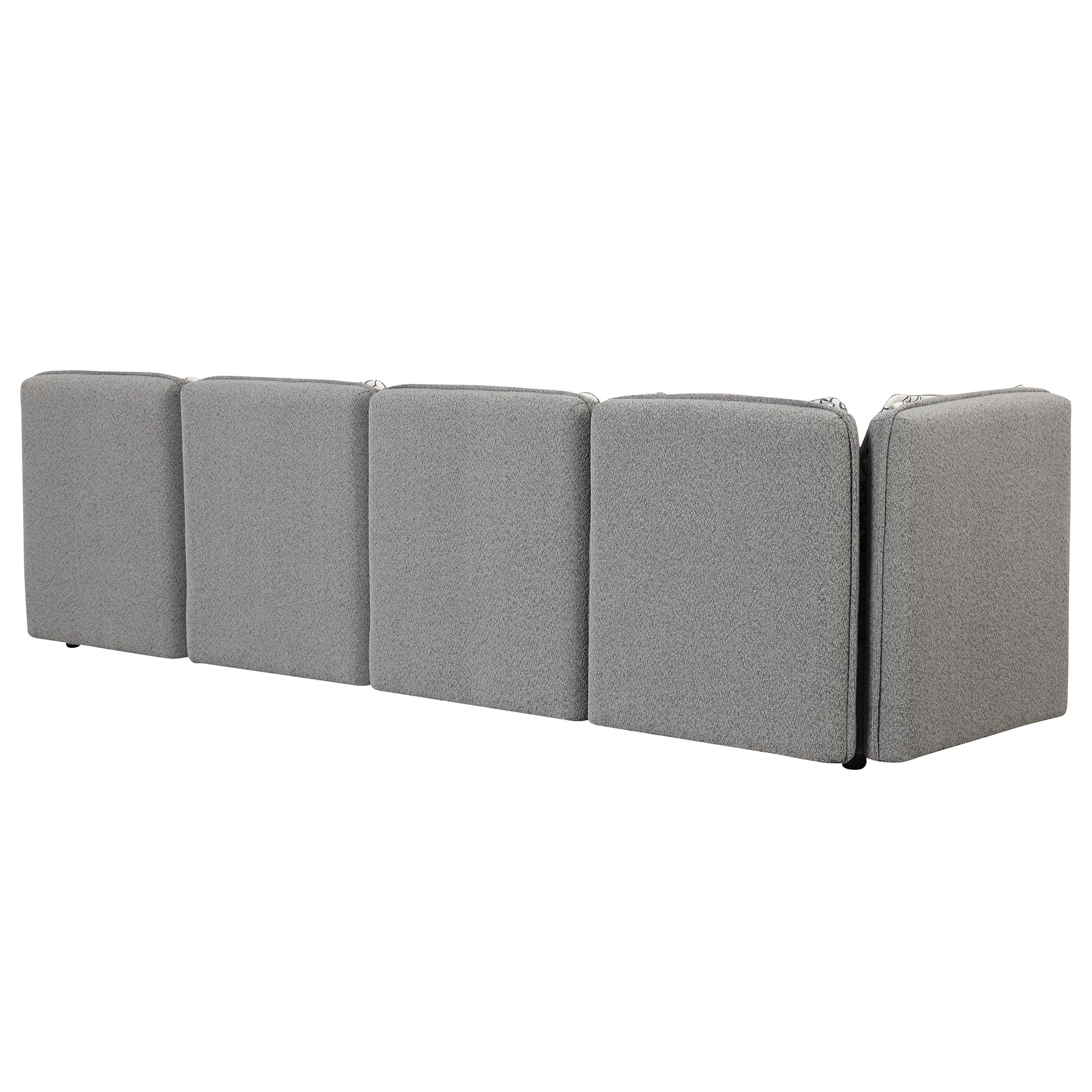 122.8" Convertible Modular Minimalist Sofa Free Combination 4 Seater Sofa Chenille Fabric Sectional sofa with 5 Pillows for Living Room, Office, Apartment, Small Space, Gray House to Home Furnishings LLC