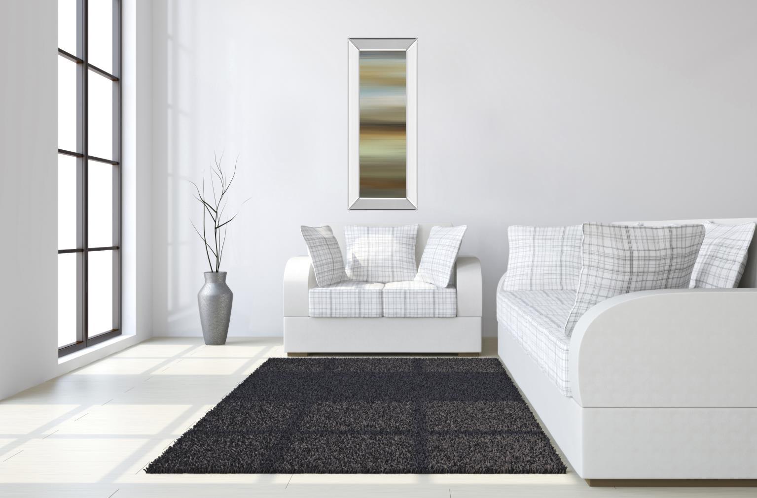 Abstract Horizon Il By James Mcmaster - Mirror Framed Print Wall Art - Dark Brown Classy Art