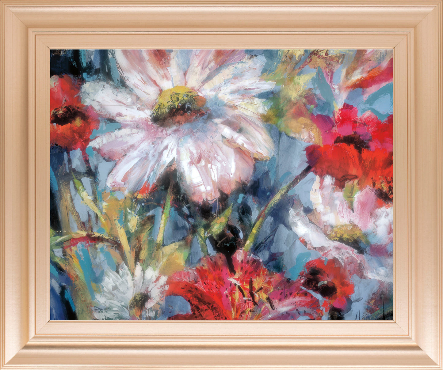 Tangled Garden I By Brent Heighton - Framed Print Wall Art - Blue Classy Art