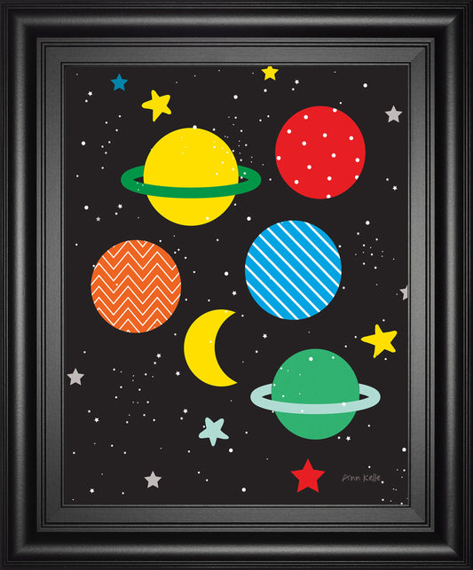 Outer Space By Ann Kelle - Framed Print Wall Art - Black Classy Art