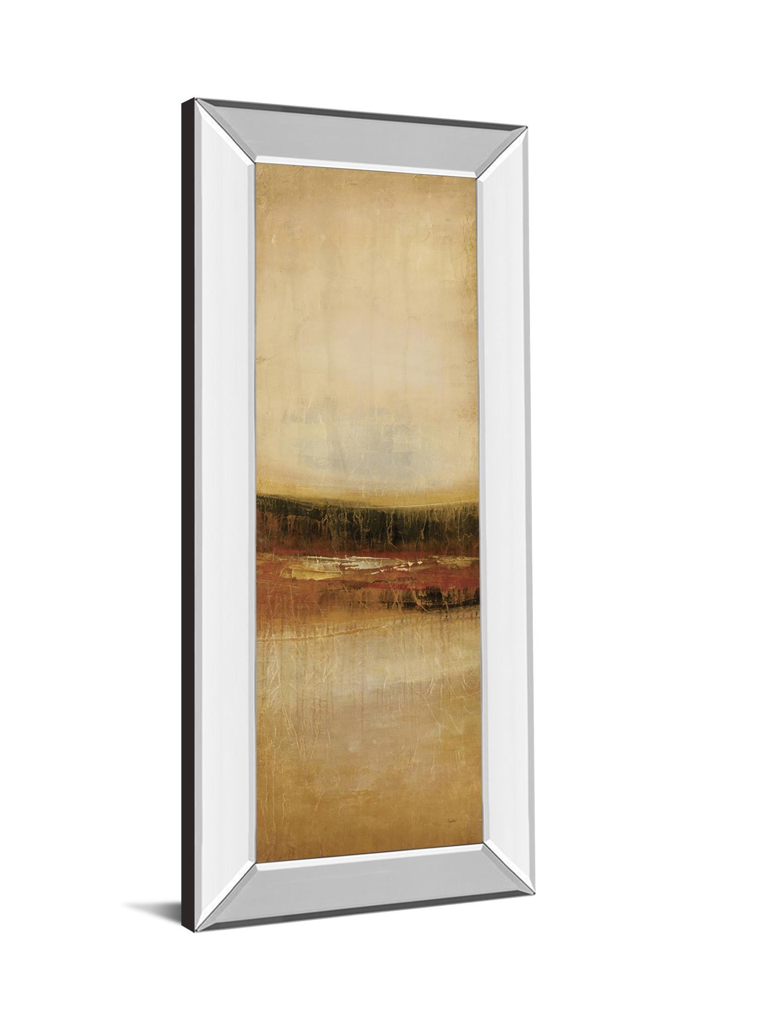 Tall Colour Il By Hunter - Mirror Framed Print Wall Art - Beige Classy Art