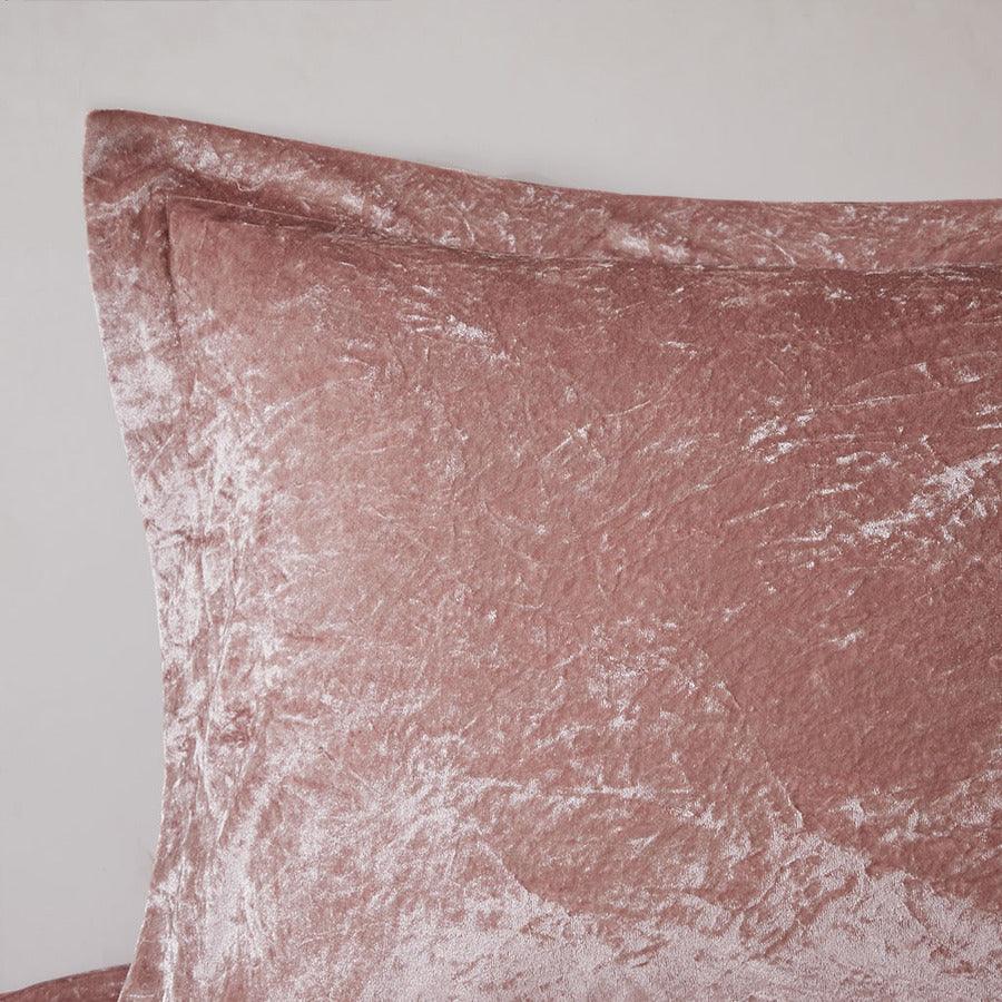 Felicia Casual Velvet Comforter Set Blush King/Cal King Olliix.com