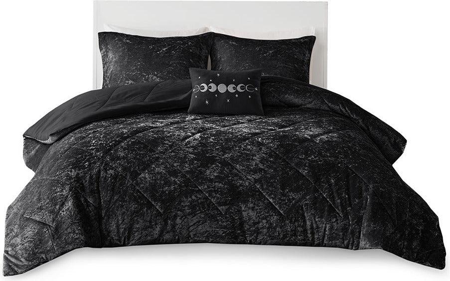 Felicia Full/Queen Comforter (Set) Black Olliix.com