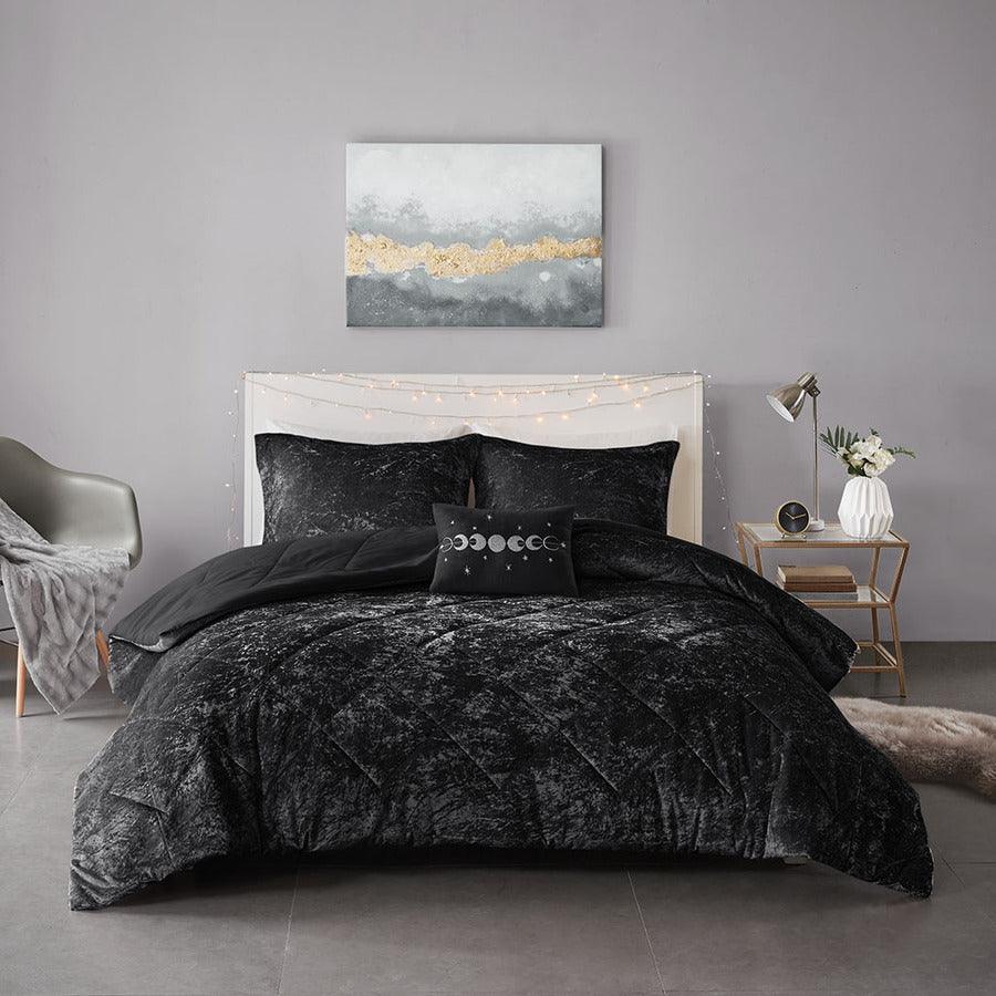 Felicia Full/Queen Comforter (Set) Black Olliix.com