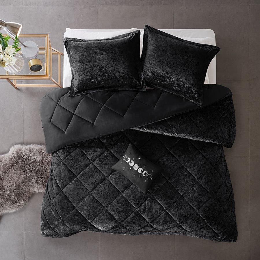 Felicia Full/Queen Comforter (Set) Black Olliix.com