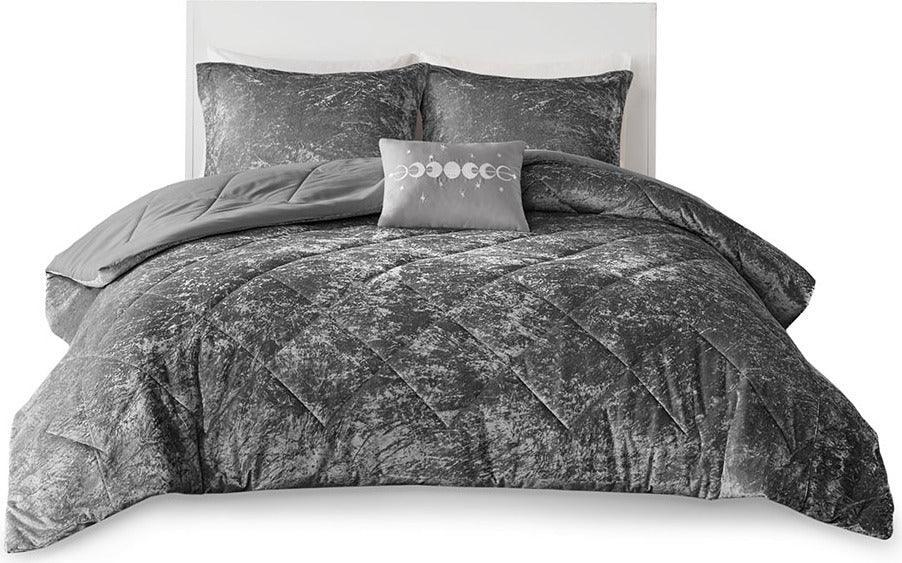 Felicia Full/Queen Comforter (Set) Gray Olliix.com