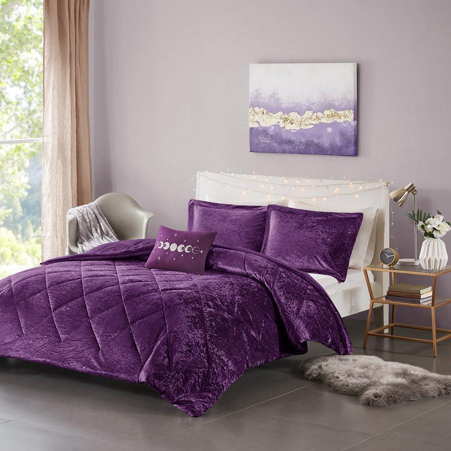 Felicia Full/Queen Comforter (Set) Purple Olliix.com