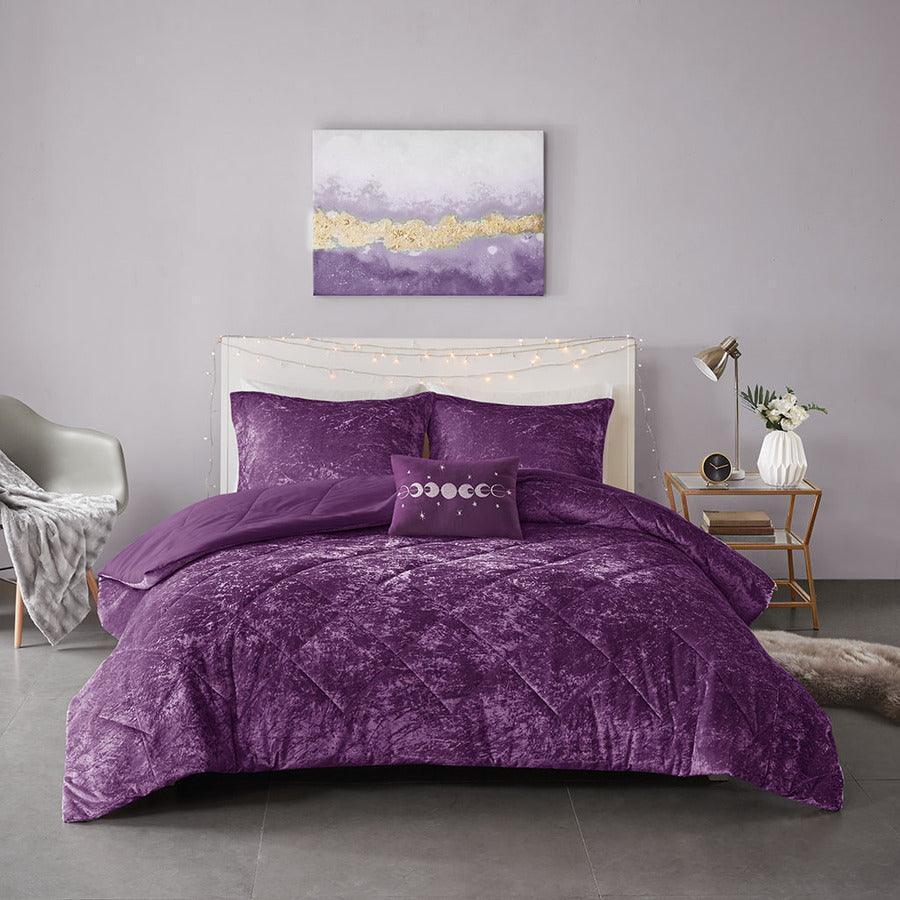 Felicia Full/Queen Comforter (Set) Purple Olliix.com