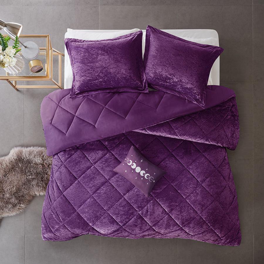 Felicia Full/Queen Comforter (Set) Purple Olliix.com