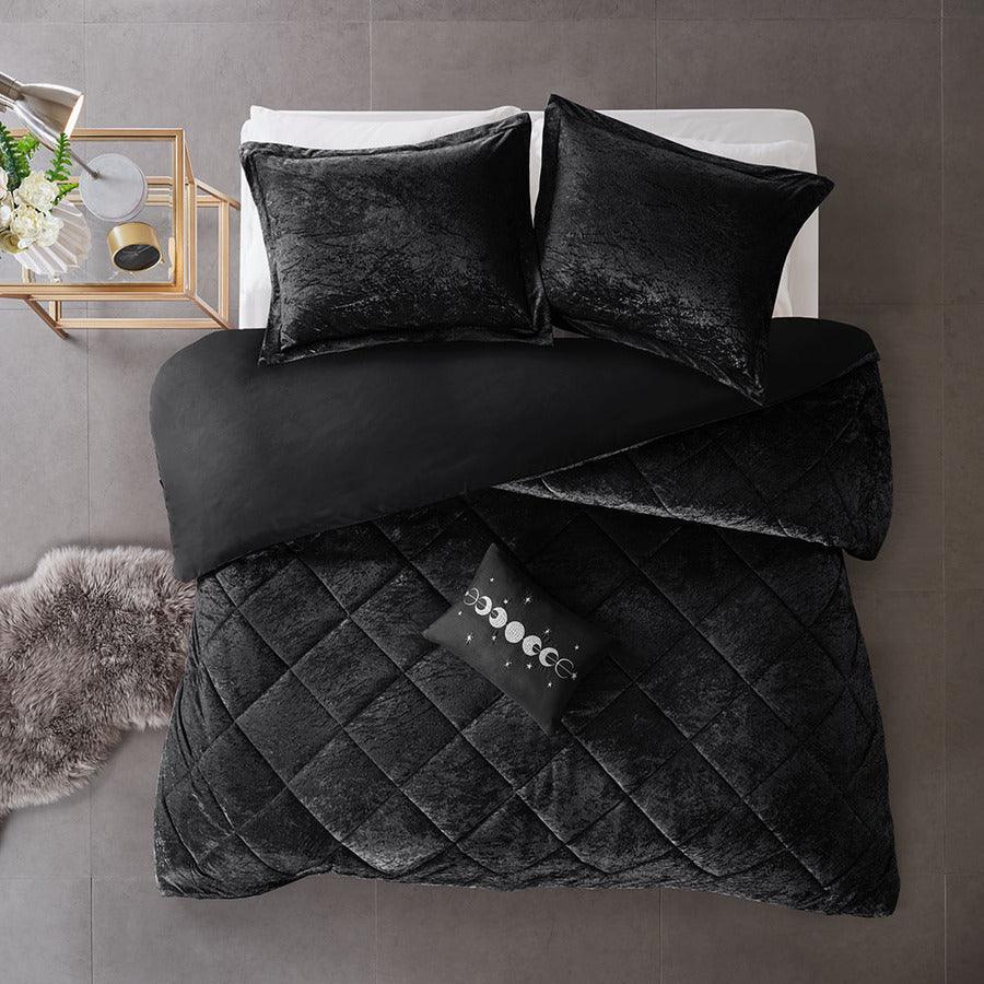 Felicia Full/Queen Duvet & Duvet Set Black Olliix.com