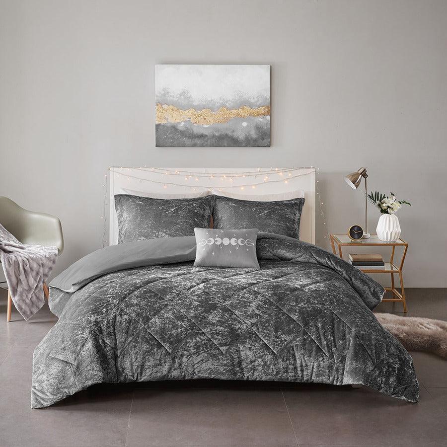 Felicia Full/Queen Duvet & Duvet Set Gray Olliix.com