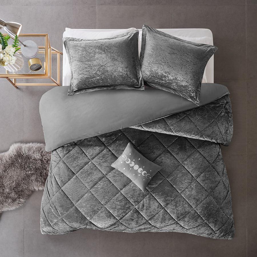 Felicia Full/Queen Duvet & Duvet Set Gray Olliix.com