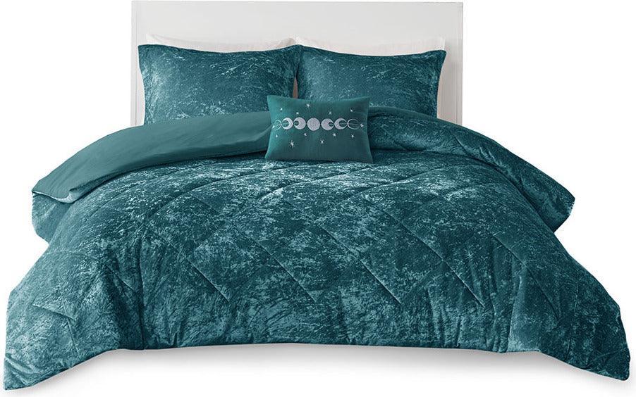 Felicia Full/Queen Duvet & Duvet Set Teal Olliix.com