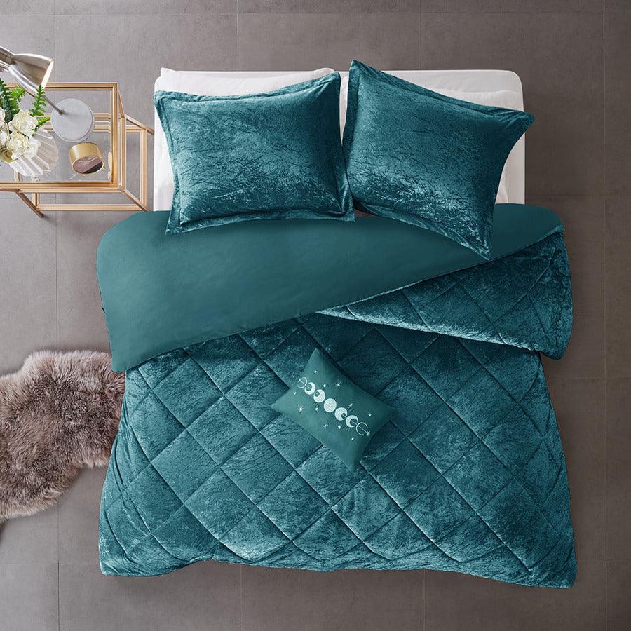 Felicia Full/Queen Duvet & Duvet Set Teal Olliix.com