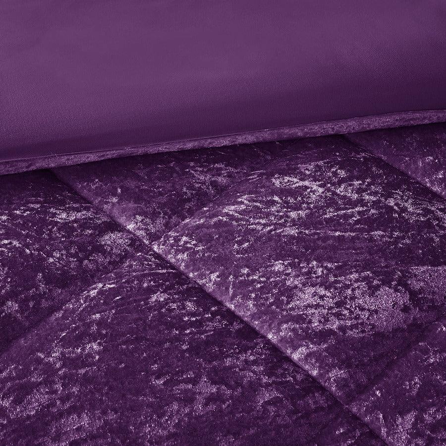 Felicia King/California King Velvet Duvet Cover Set Purple Olliix.com